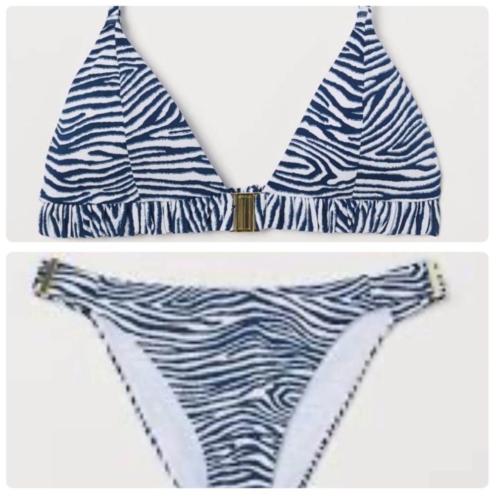 New H&M Divided Padded Triangle Bikini Top Sz 12 Cheeky tanga bikini bottoms sz6